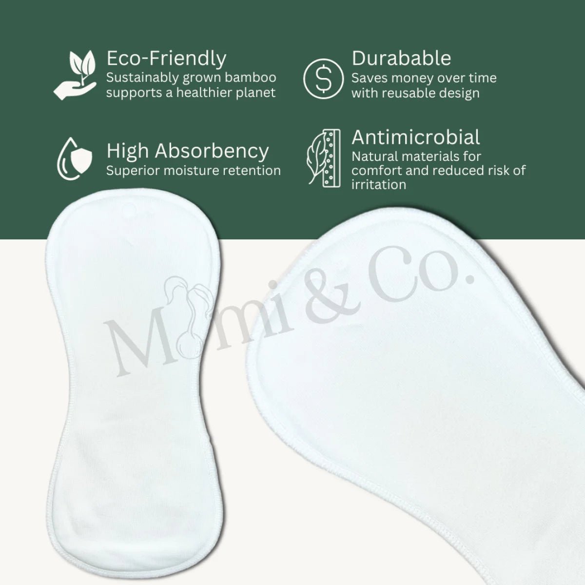 4 Layer Bamboo Cotton Booster | 4 pack - Mimi & Co