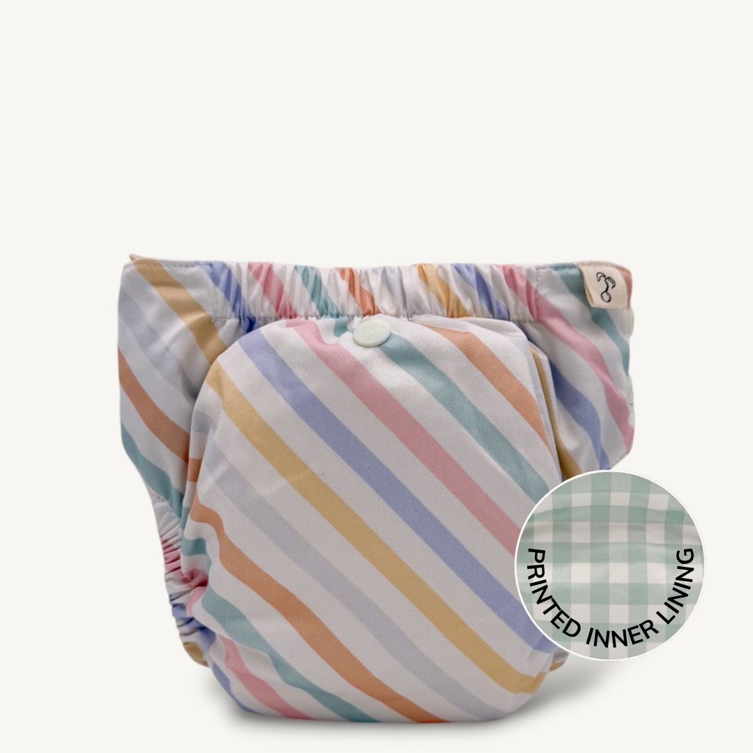 Rainbow Stripe 2.0 Modern Cloth Nappy