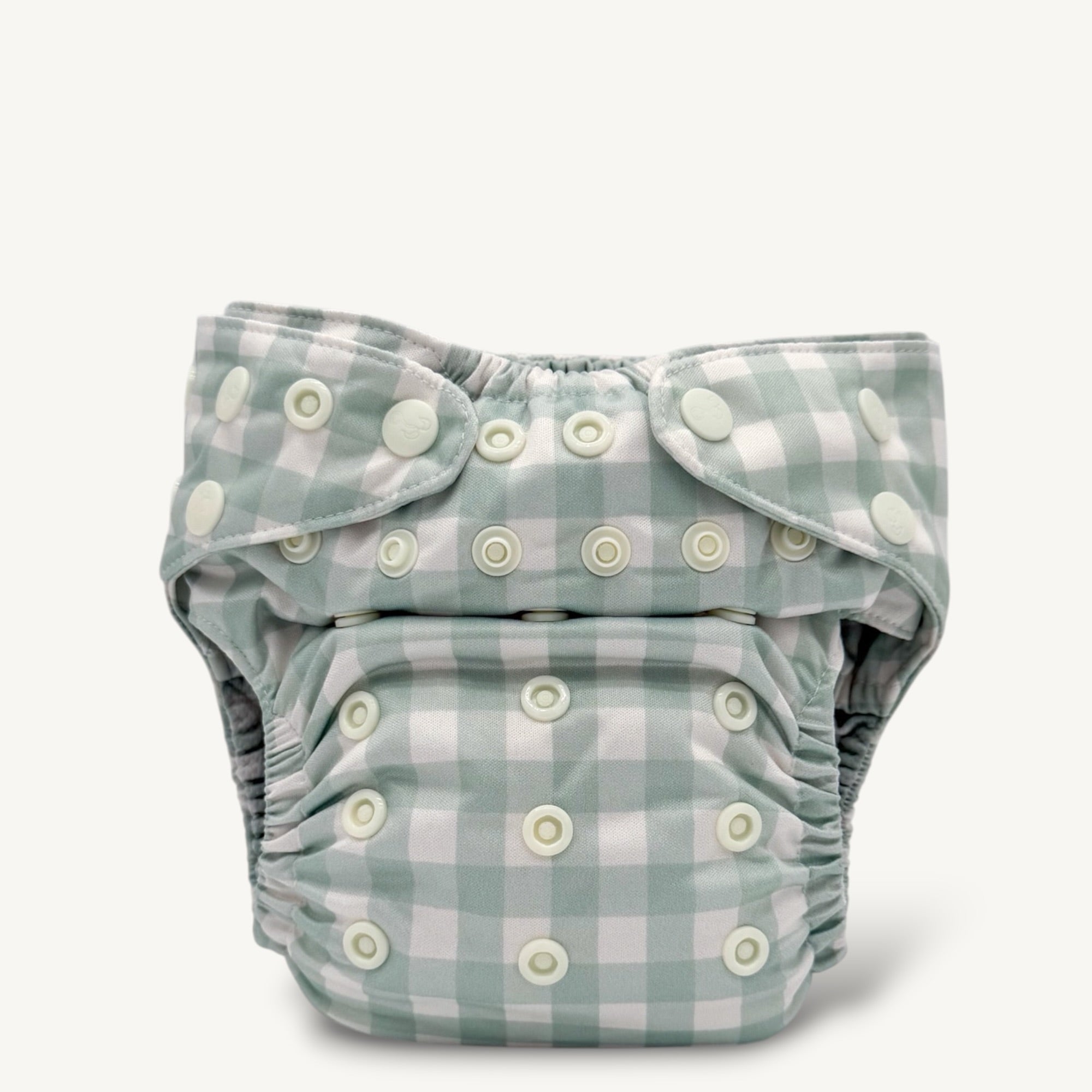 Green Gingham 2.0 Modern Cloth Nappy