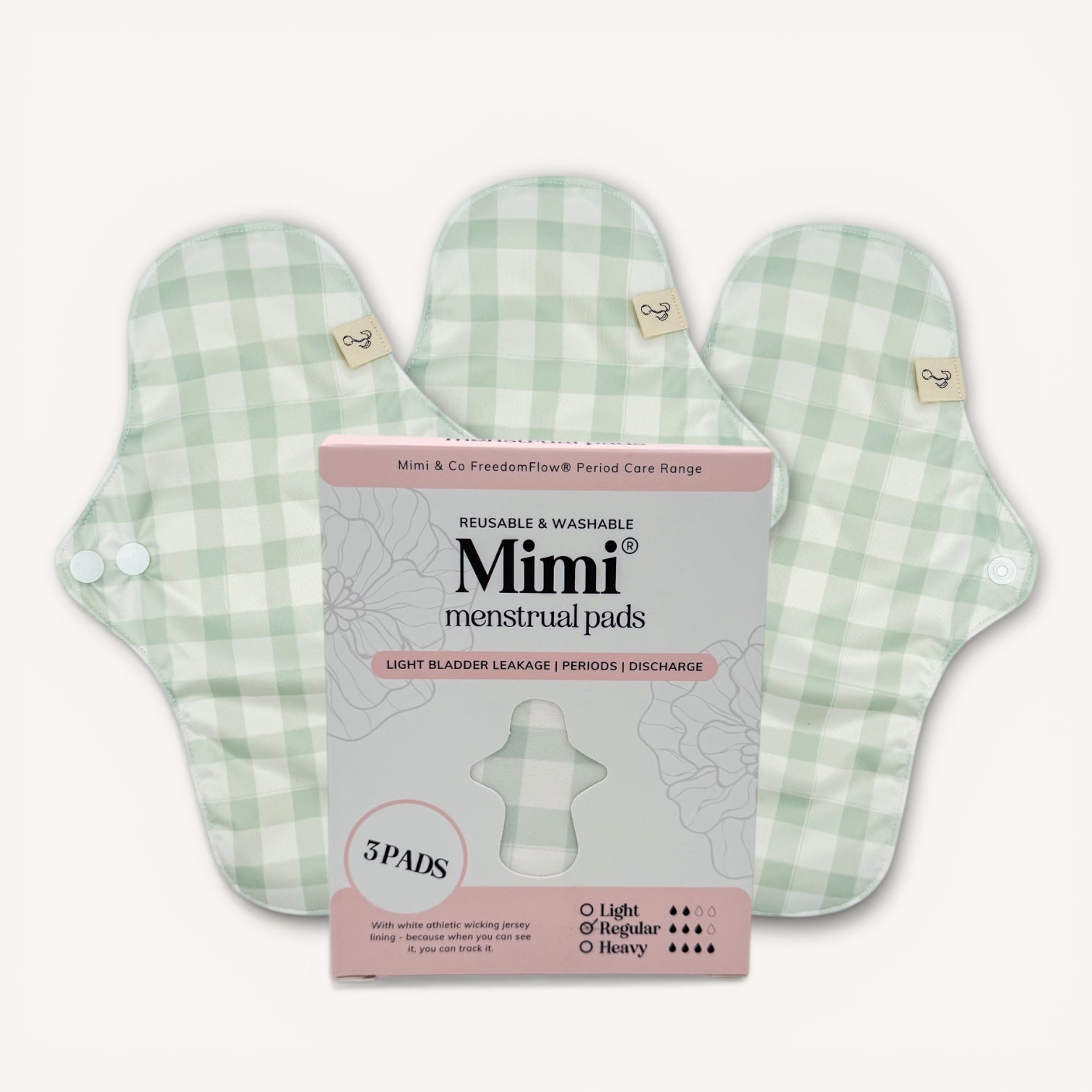 Reusable Mimi® Menstrual Sanitary Pad | Medium 3 Pack