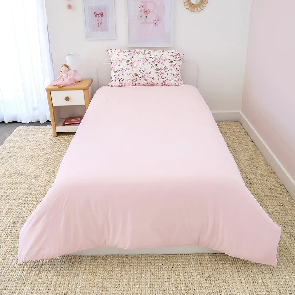 Cherry Blossom Organic Cotton Quilt Cover - Double Bed - Mimi & Co