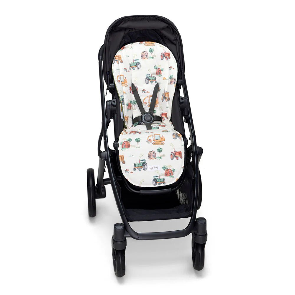 Diggers & Tractors Universal Organic Pram Liner - Mimi & Co