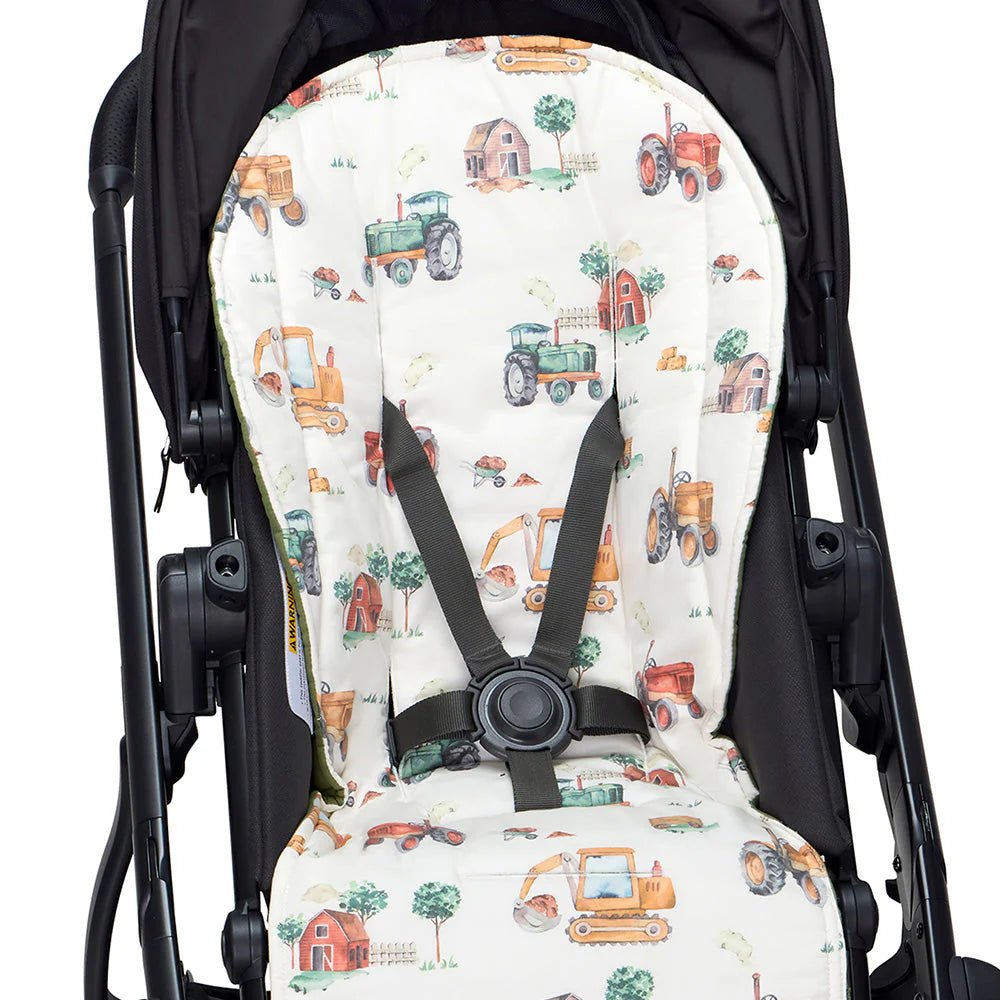 Diggers & Tractors Universal Organic Pram Liner - Mimi & Co