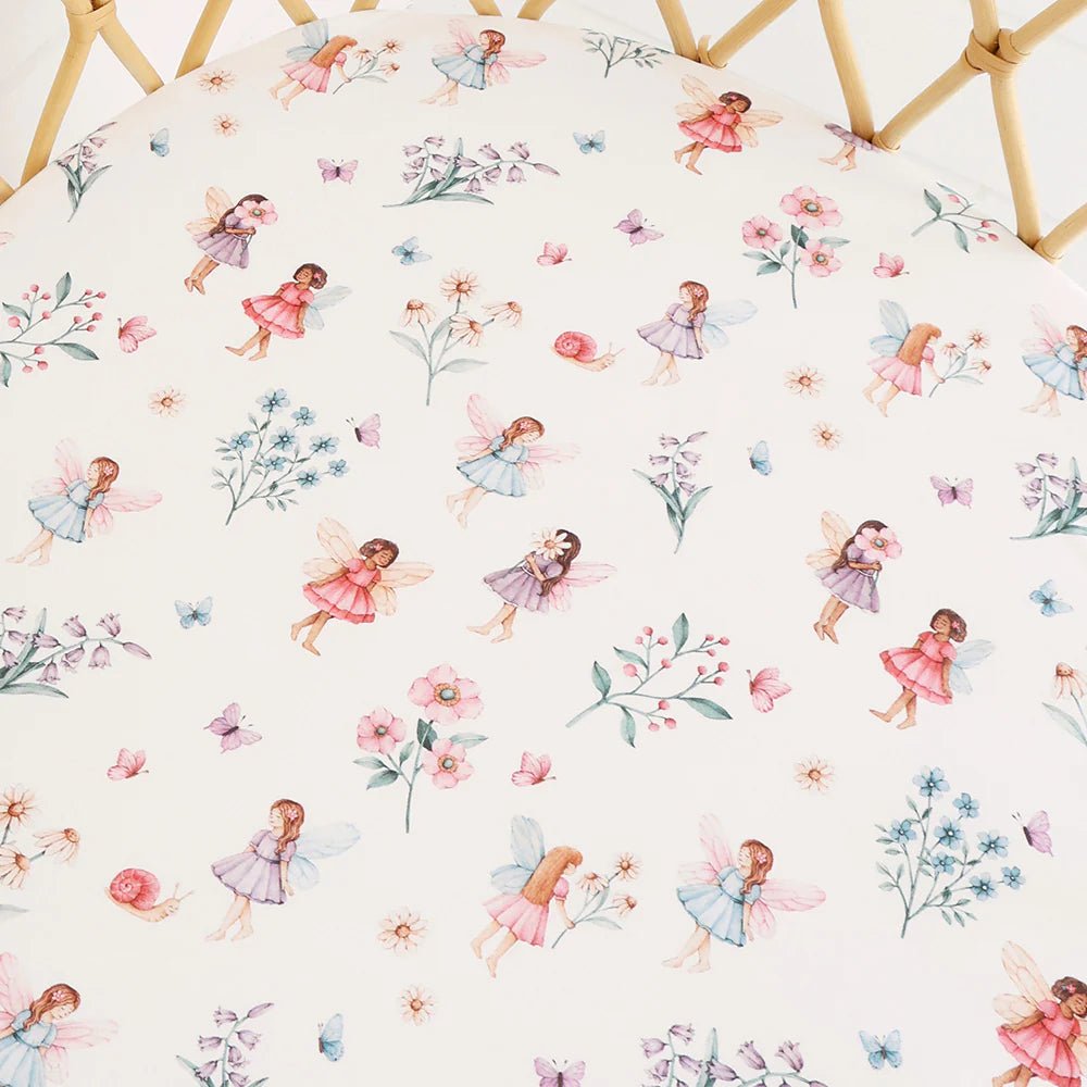 Fairy Garden Organic Bassinet Sheet / Change Pad Cover - Mimi & Co