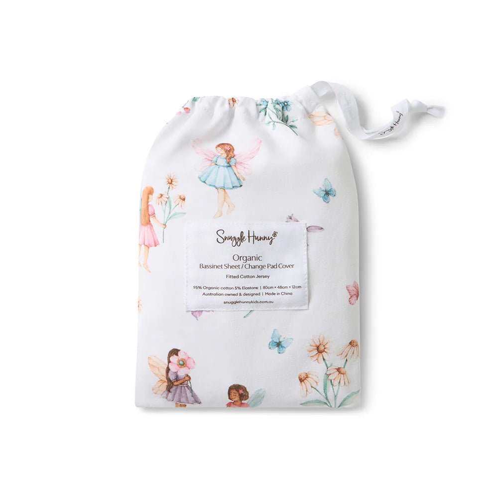 Fairy Garden Organic Bassinet Sheet / Change Pad Cover - Mimi & Co
