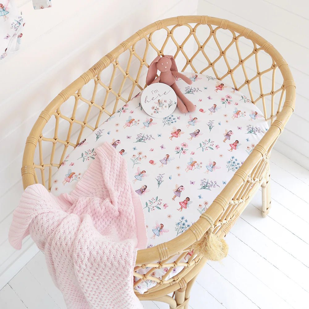 Fairy Garden Organic Bassinet Sheet / Change Pad Cover - Mimi & Co