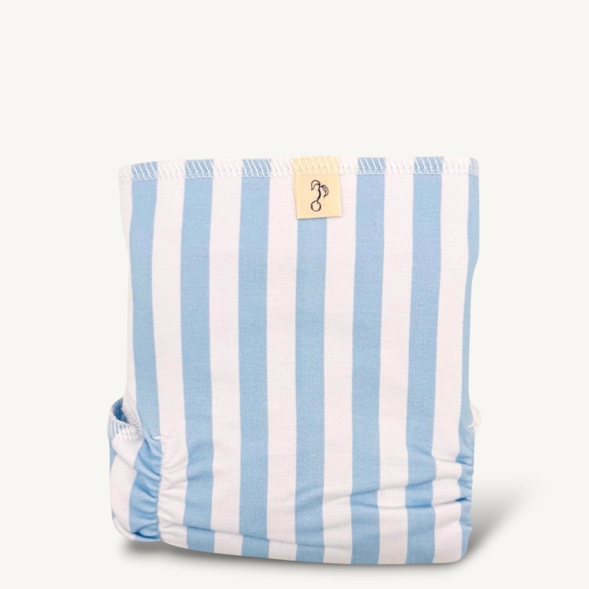 One - Size Stretchy Cotton Preflat | Blue Stripe - Mimi & Co