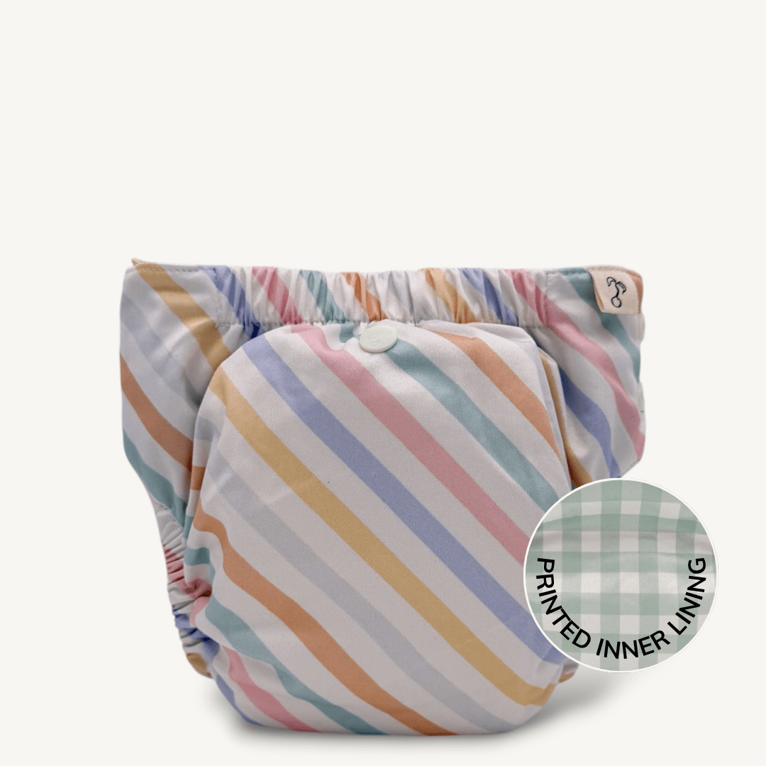 Rainbow Stripe 2.0 Modern Cloth Nappy - Mimi & Co