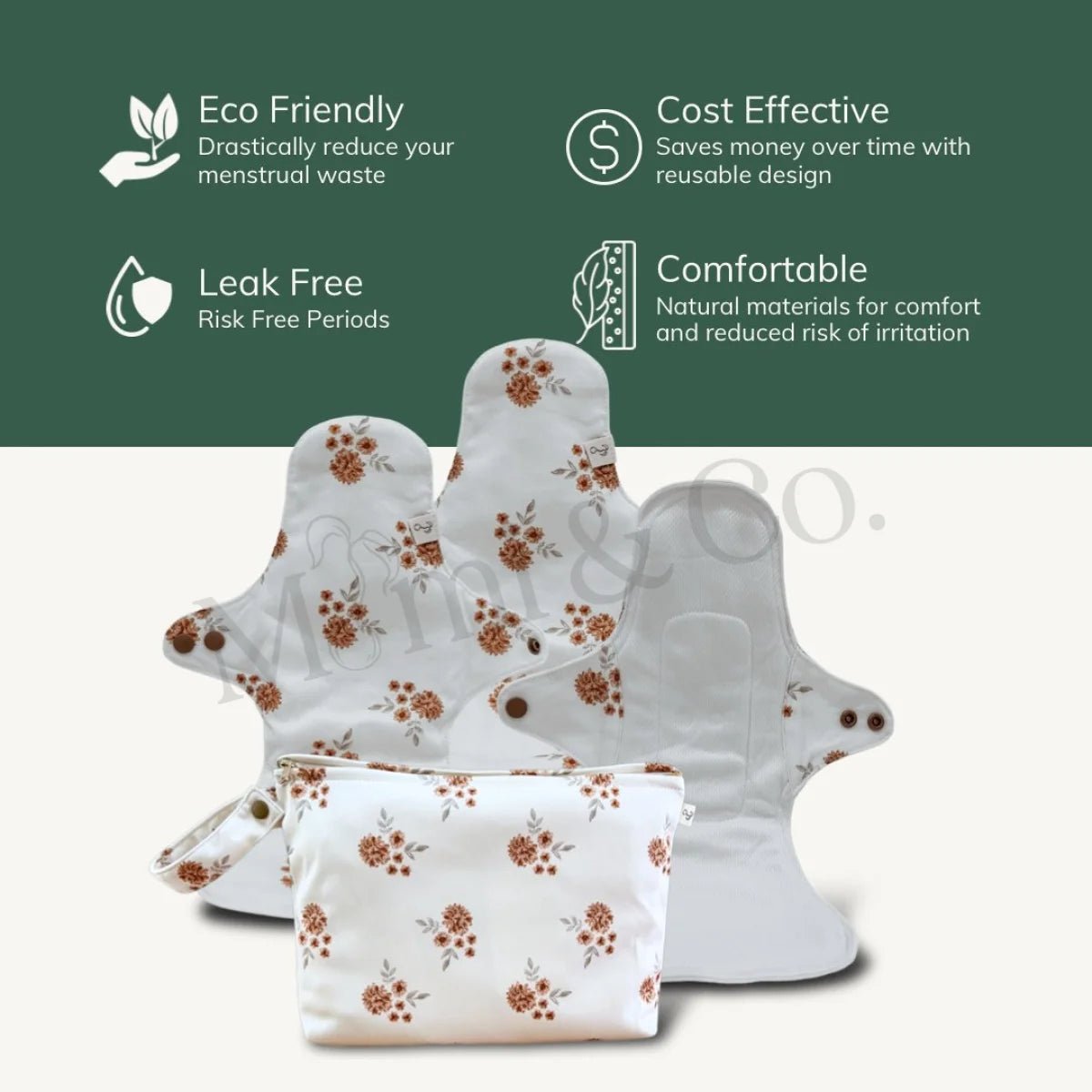 Reusable Mimi® Menstrual Sanitary Pad | Medium - Mimi & Co