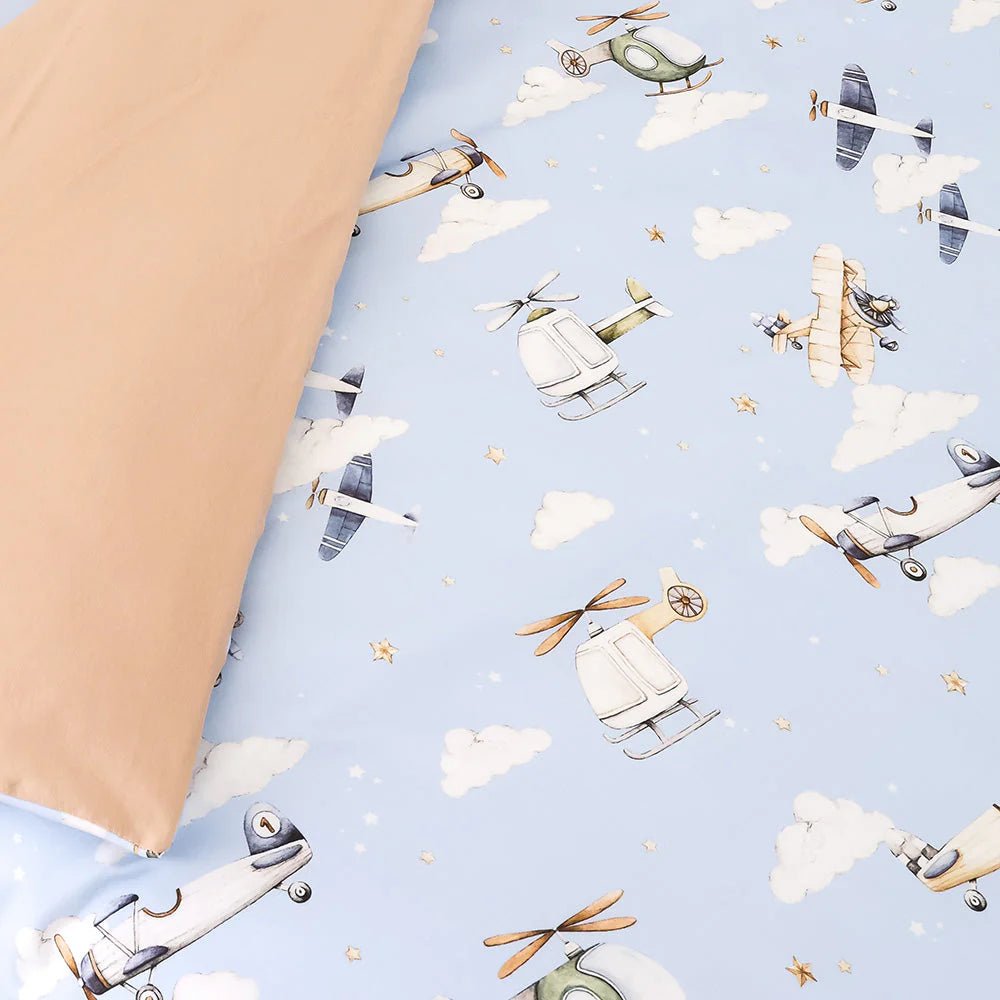 Taking Flight Organic Cotton Quilt Cover - Single Bed - Mimi & Co