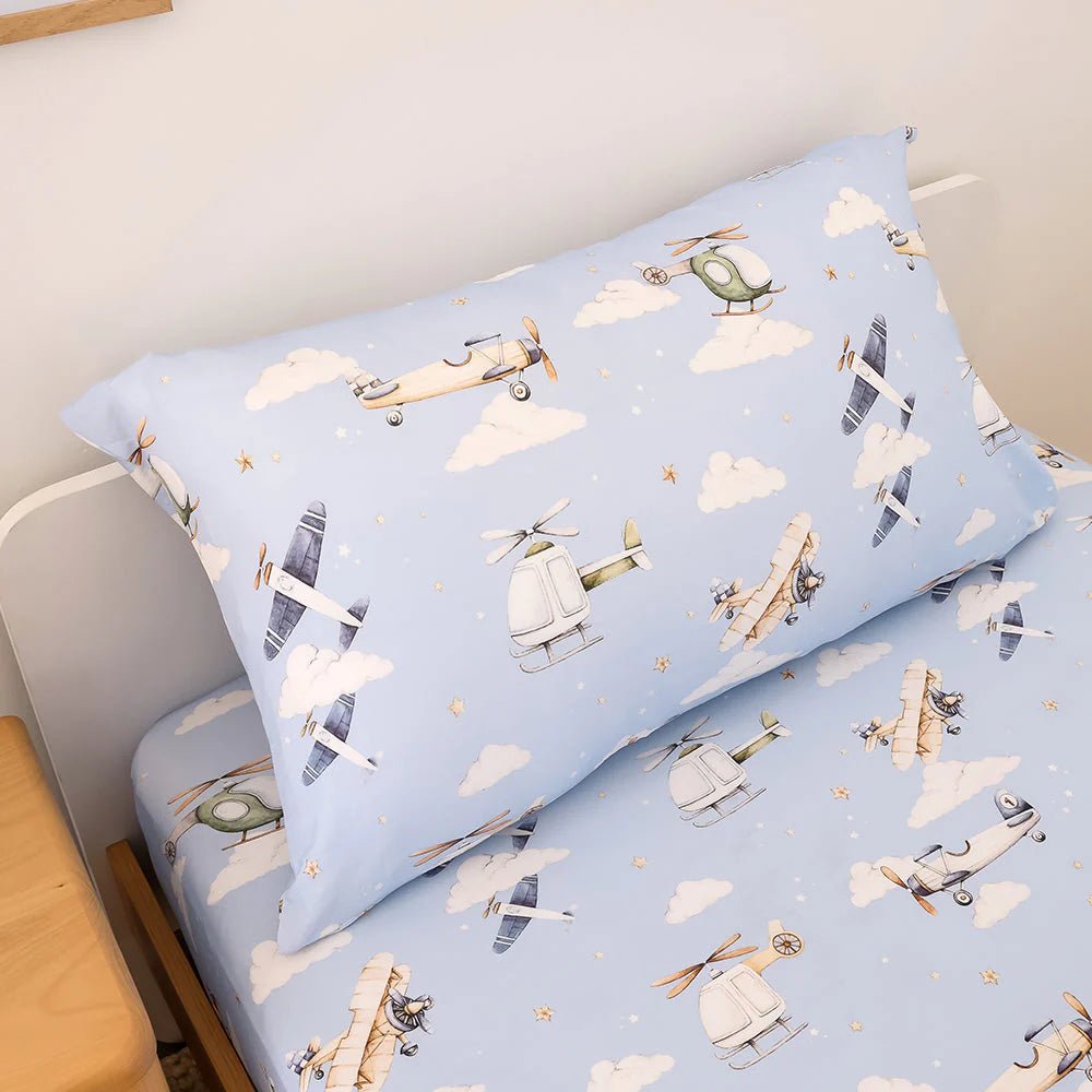 Taking Flight Organic Cotton Single Pillowcase - Mimi & Co