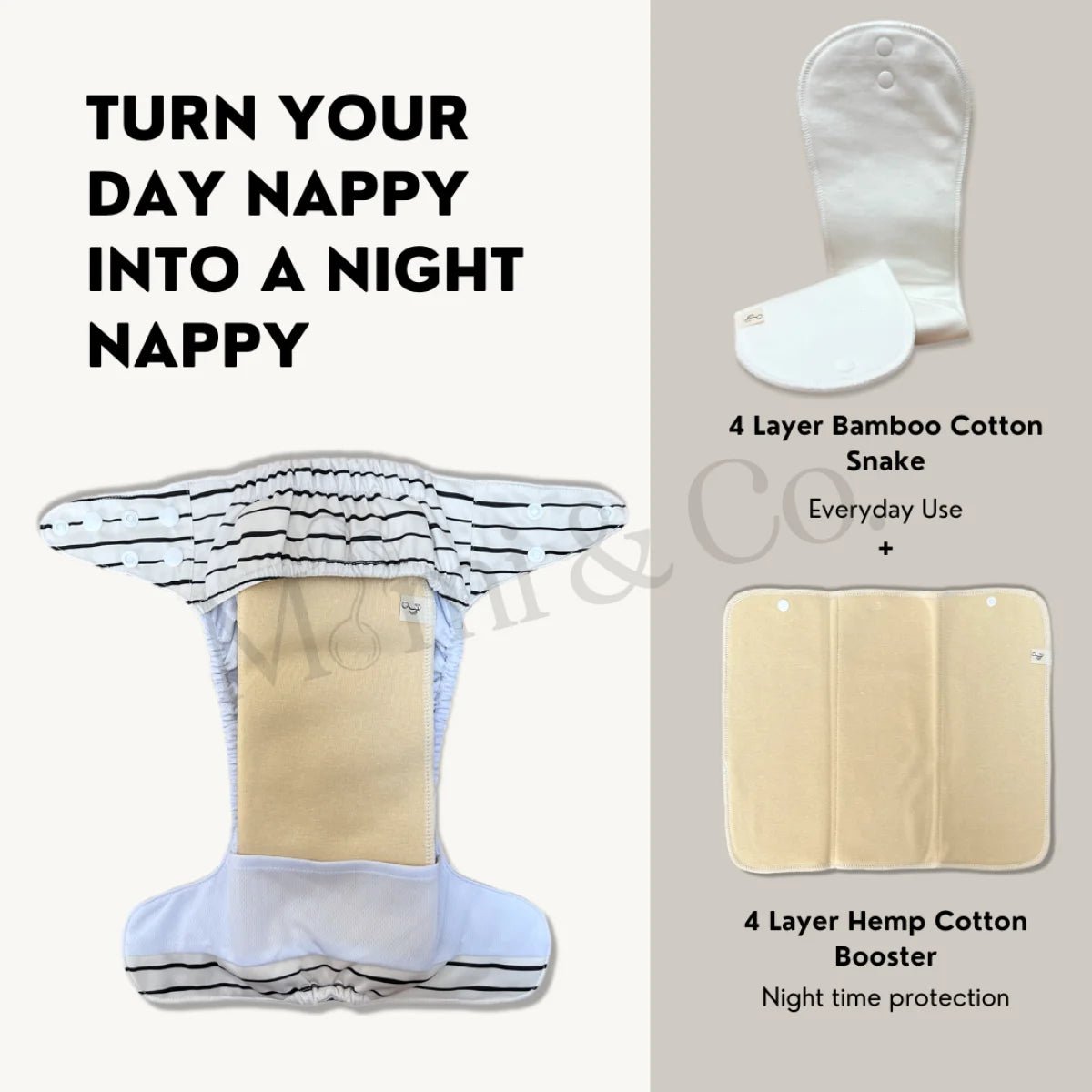2 Layer Hemp Cotton Trifold | 4 Pack - Mimi & Co