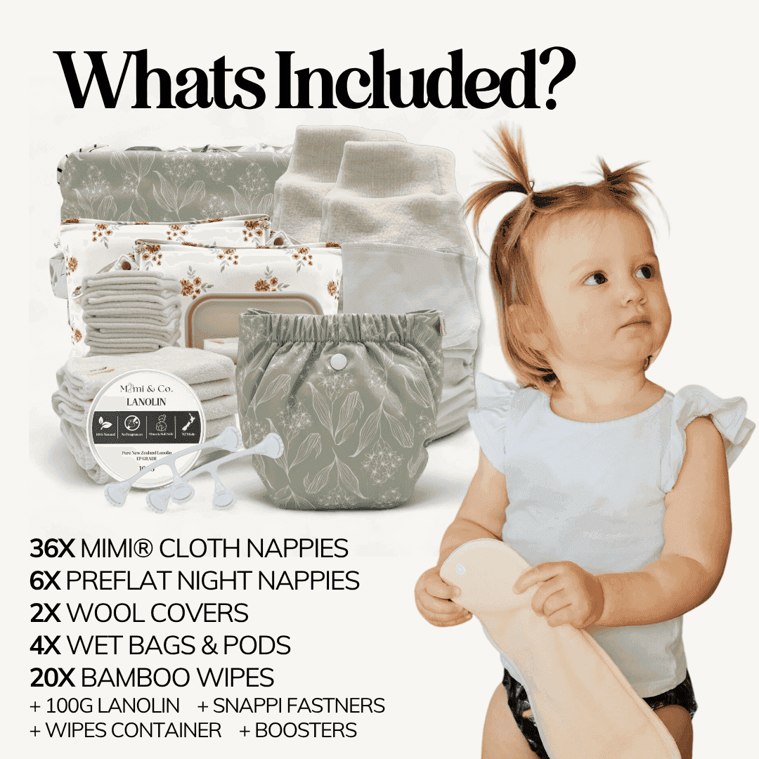 Whats included in your Mimi & Co Nappy bundle