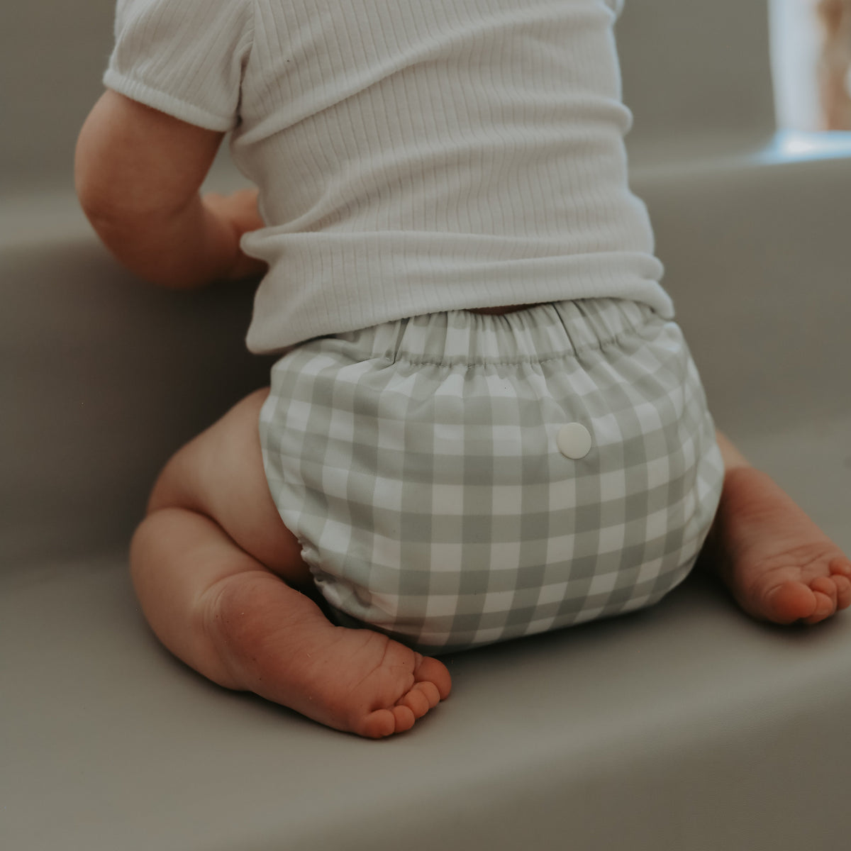 Green Gingham 2.0 Modern Cloth Nappy