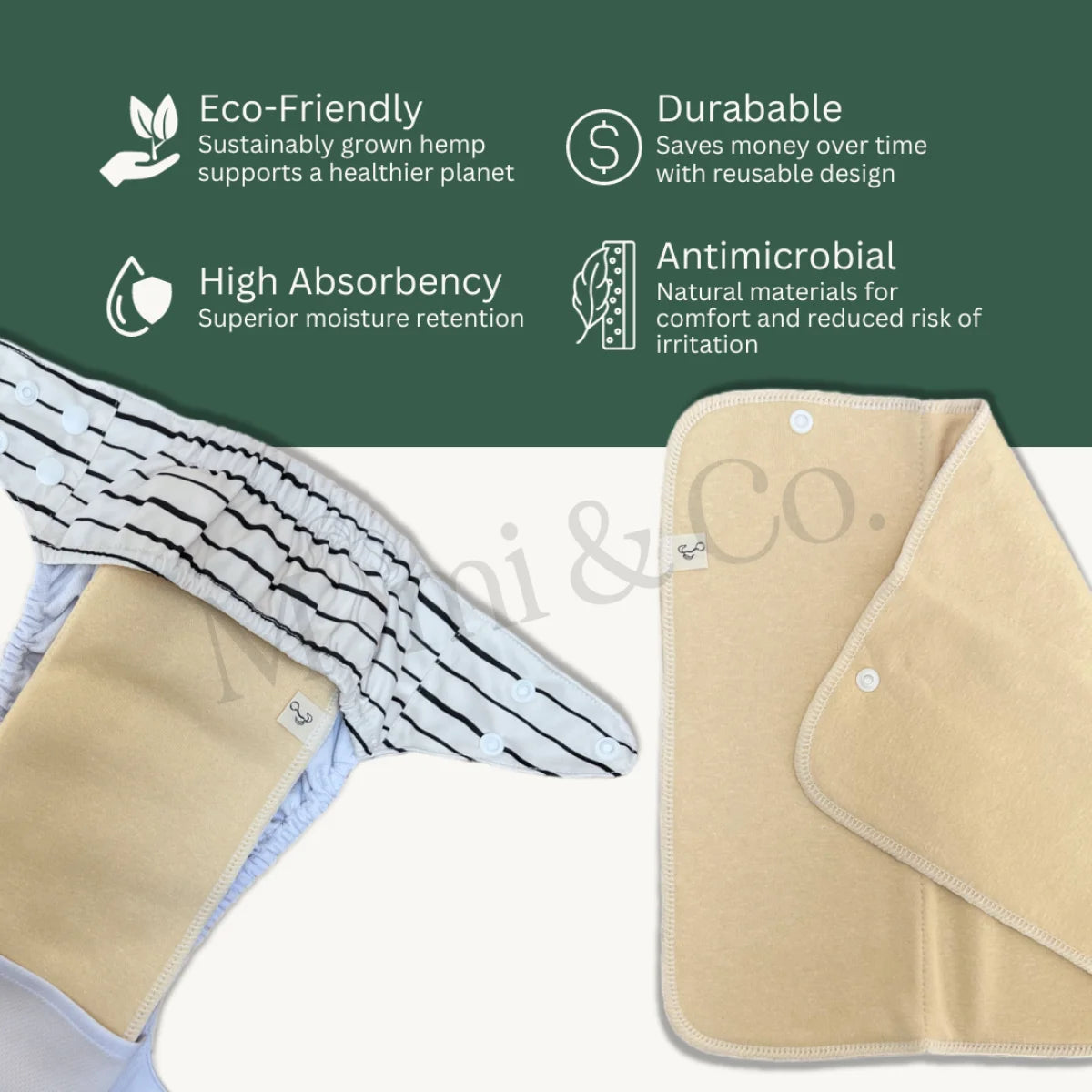 2 Layer Hemp Cotton Trifold.