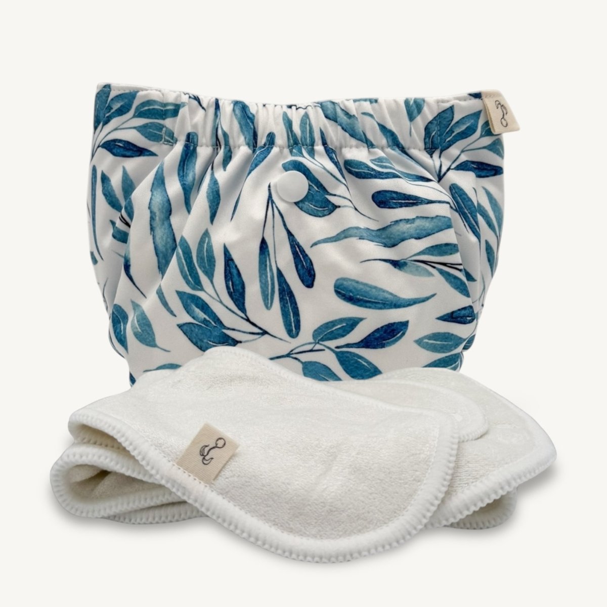 Blue Leaves 2.0 Modern Cloth Nappy - Mimi & Co