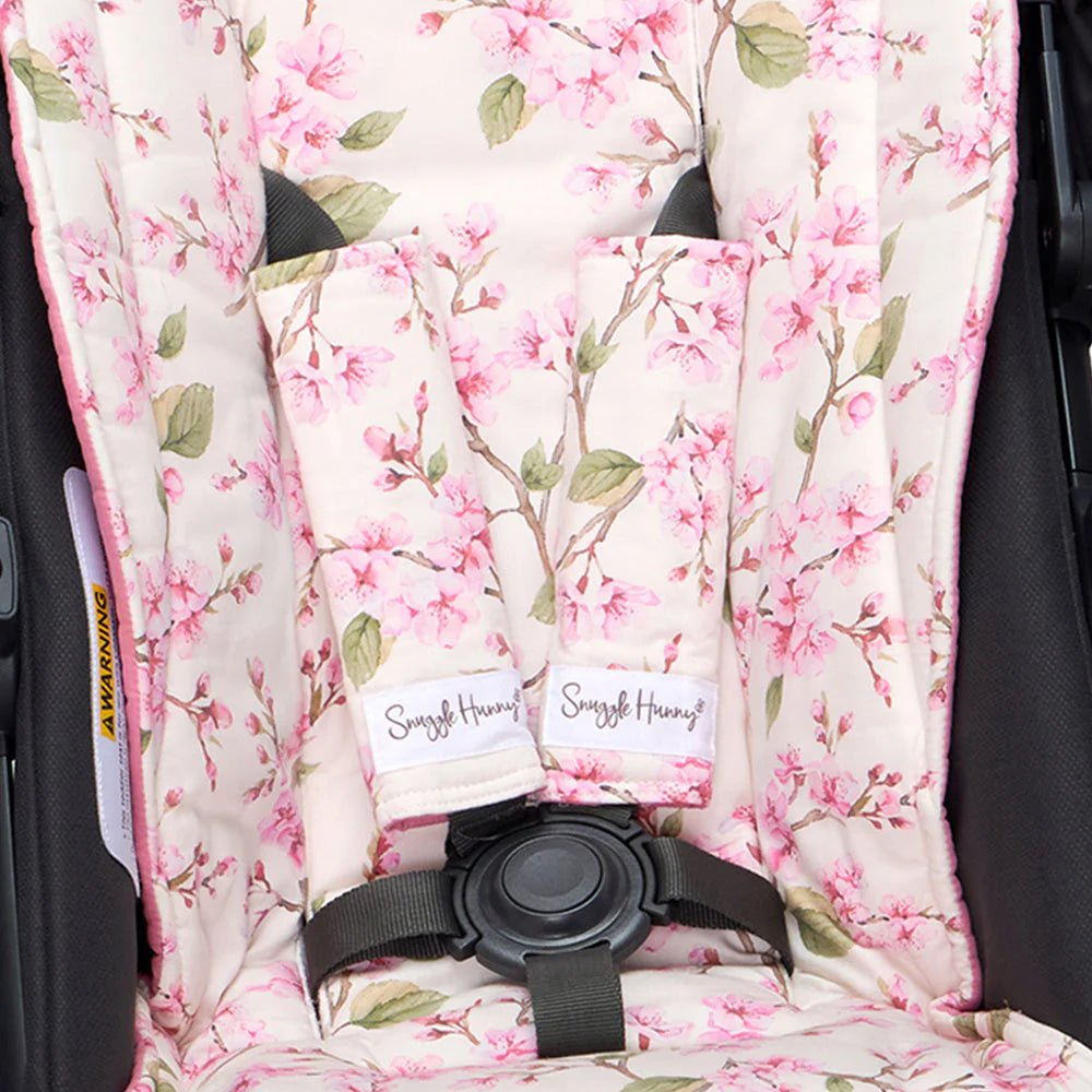 Cherry Blossom Universal Reversible Pram Strap Covers - Mimi & Co