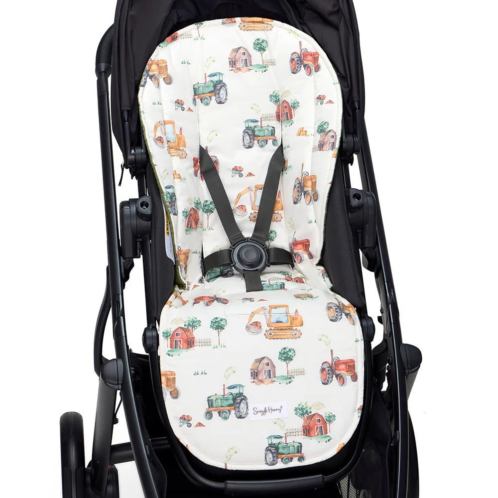 Diggers & Tractors Universal Organic Pram Liner - Mimi & Co