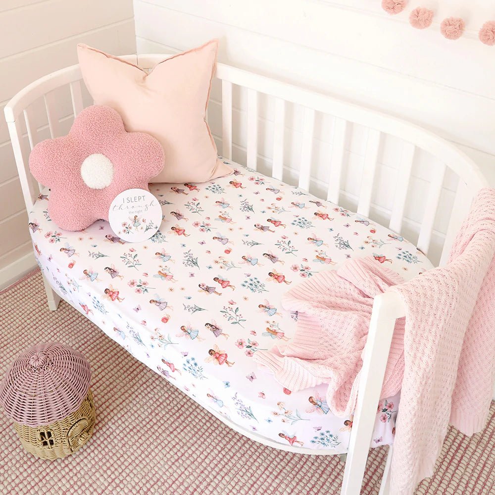 Fairy Garden Organic Fitted Cot Sheet - Mimi & Co