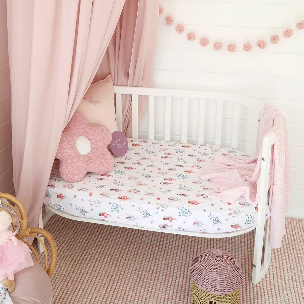 Fairy Garden Organic Fitted Cot Sheet - Mimi & Co