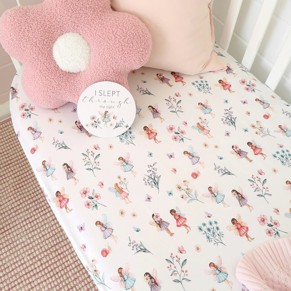 Fairy Garden Organic Fitted Cot Sheet - Mimi & Co