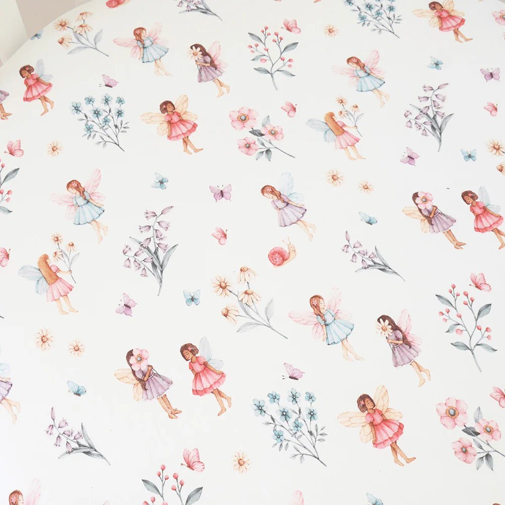 Fairy Garden Organic Fitted Cot Sheet - Mimi & Co