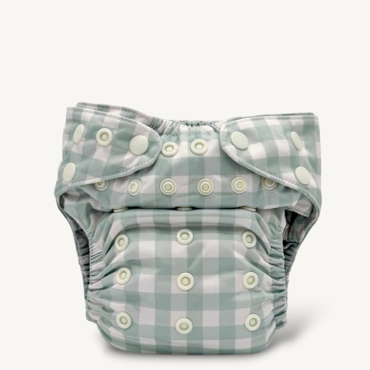 Green Gingham 2.0 Modern Cloth Nappy - Mimi & Co
