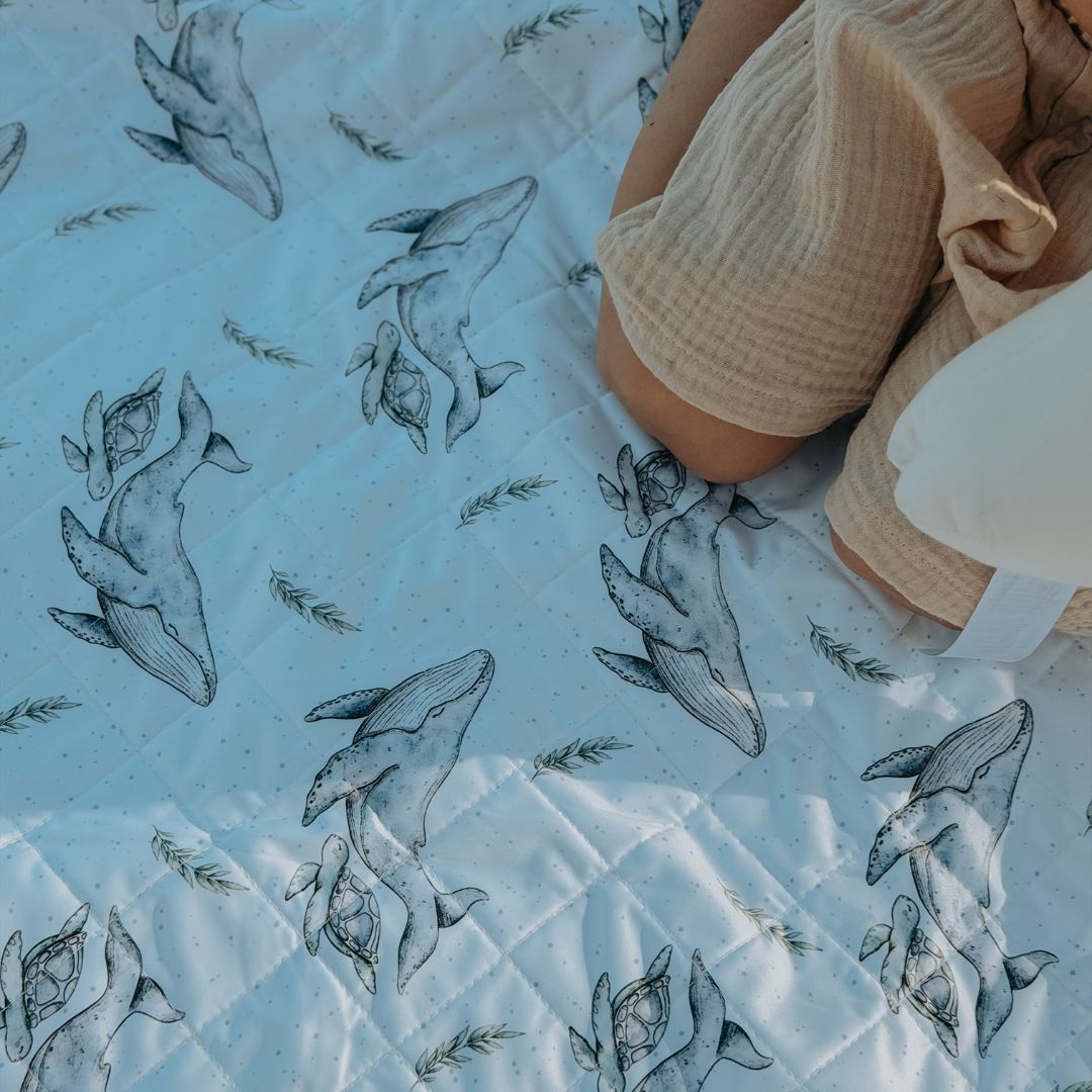 Messy Baby Play Mat | The Ultimate Multi - Use Mat | Whales [PreOrder] - Mimi & Co
