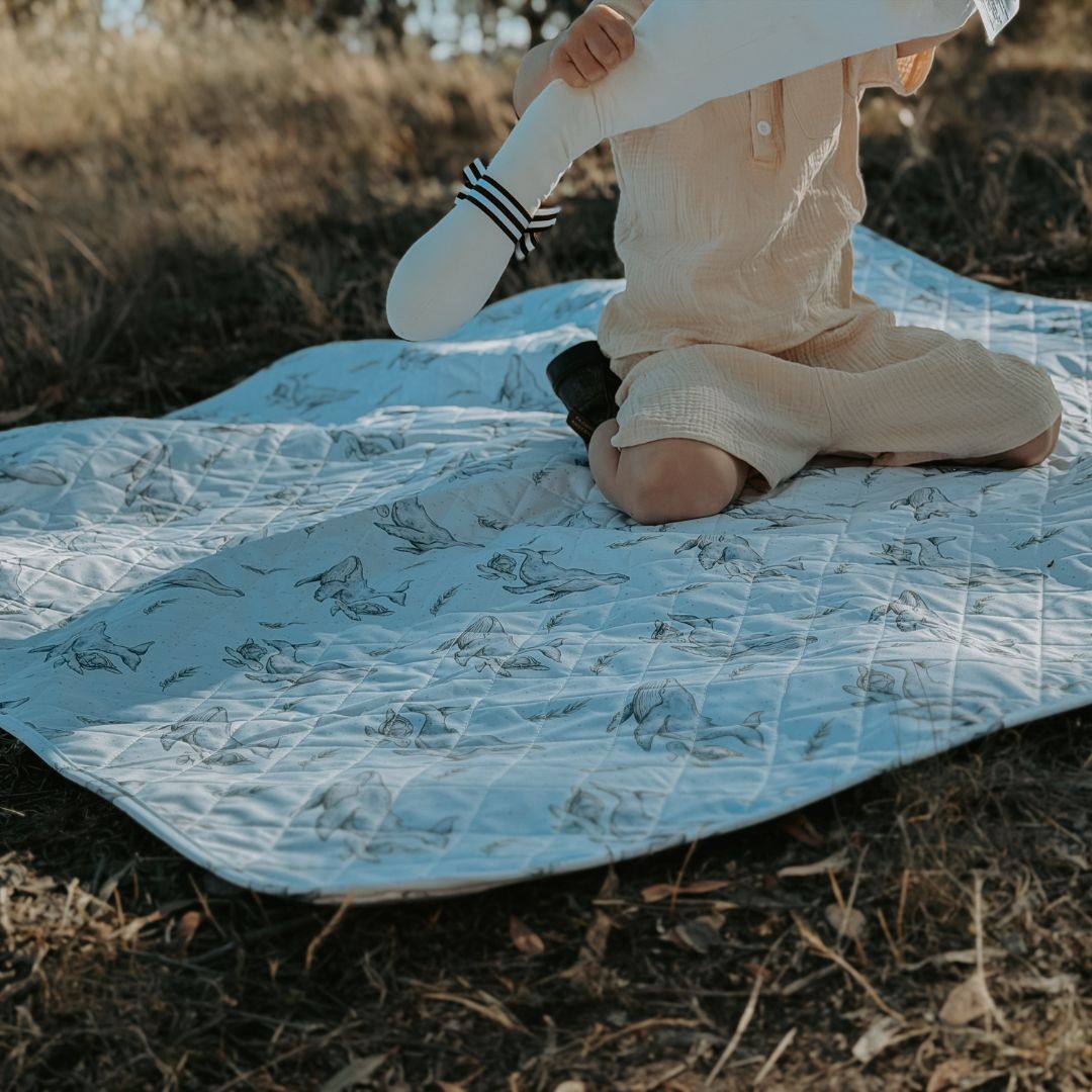 Messy Baby Play Mat | The Ultimate Multi - Use Mat | Whales [PreOrder] - Mimi & Co