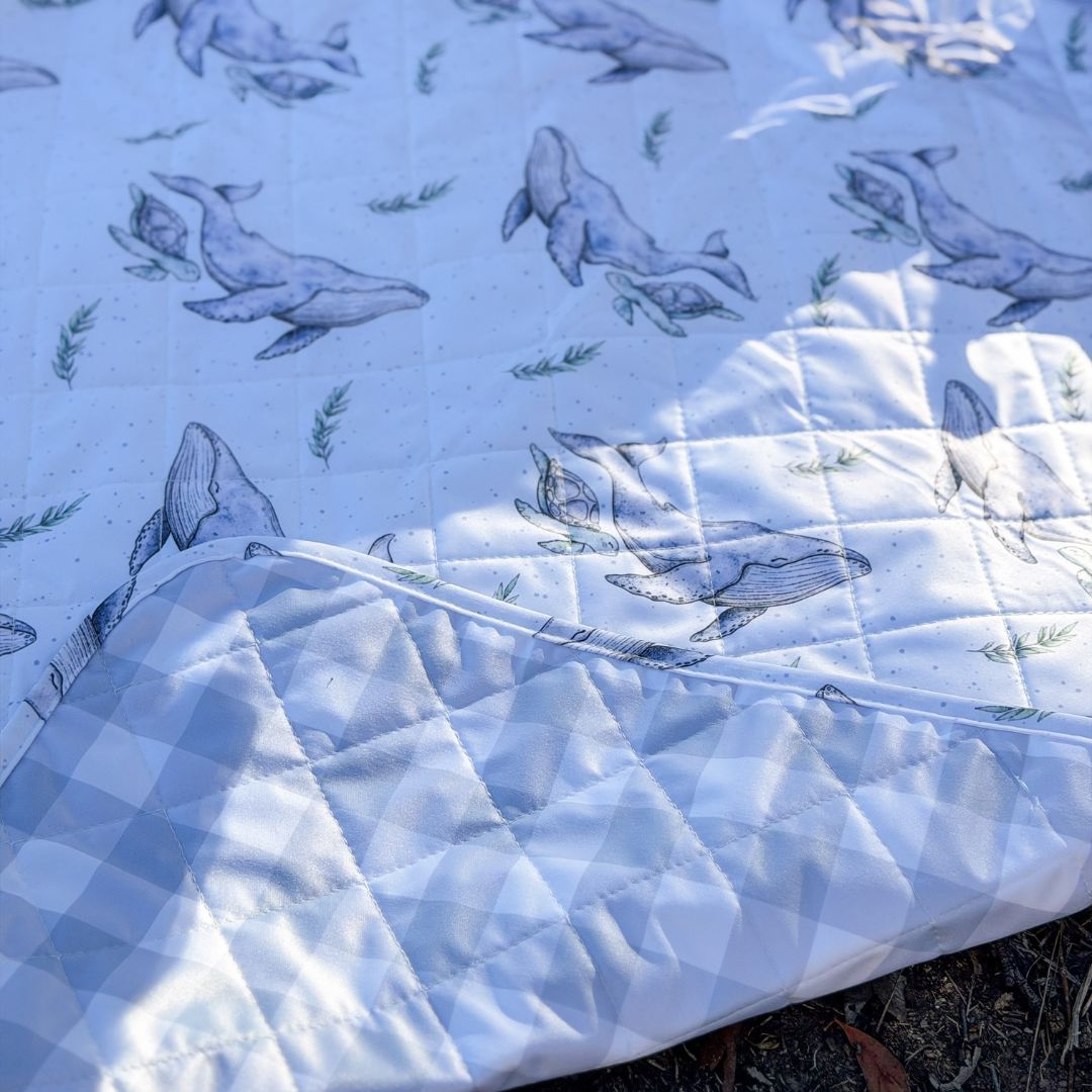 Messy Baby Play Mat | The Ultimate Multi - Use Mat | Whales [PreOrder] - Mimi & Co