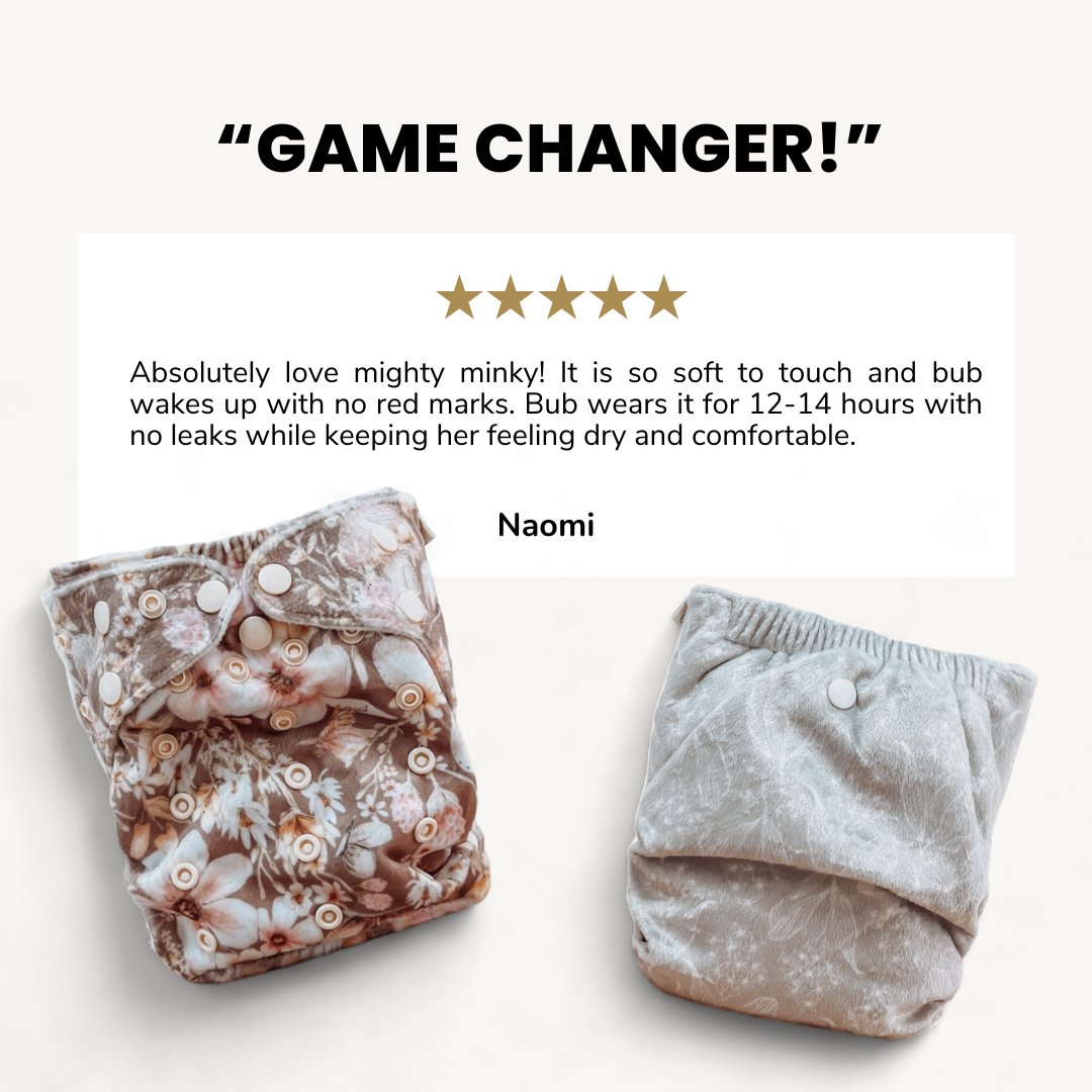 Mighty Minky Night Nappy | Charmed - Mimi & Co