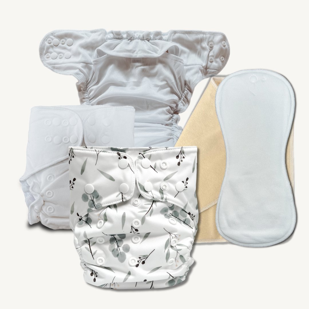 One Size Night Time Bundle | Bamboo Fitted Nappy + Wipeable Cover - Mimi & Co