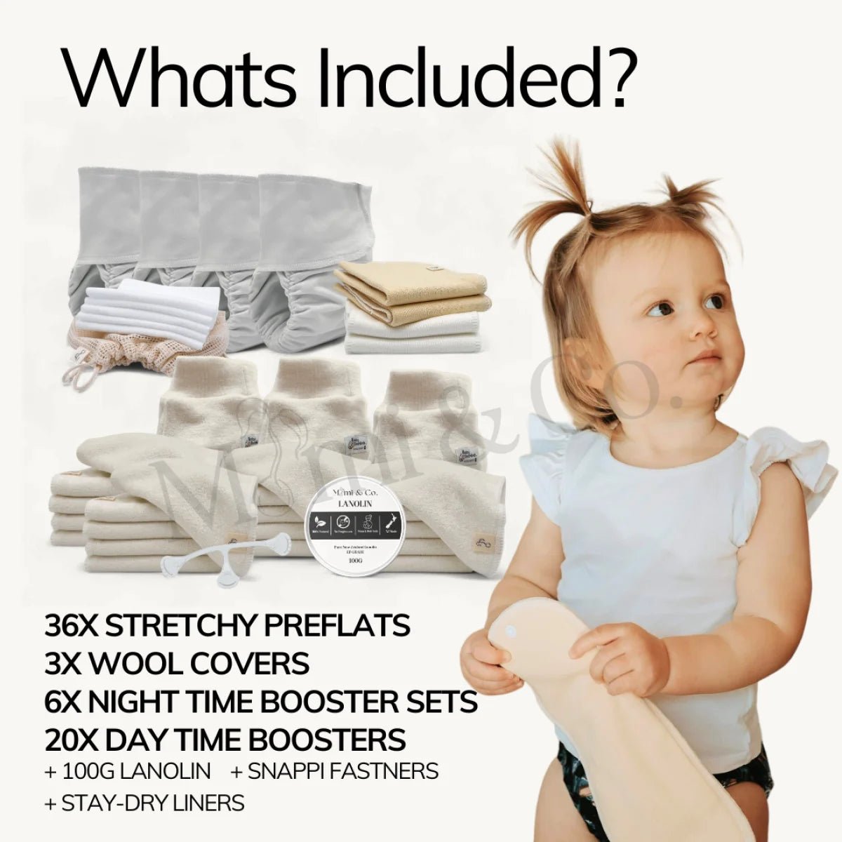 One - Size Preflat Full - Time Bundle + Wool Covers - Mimi & Co
