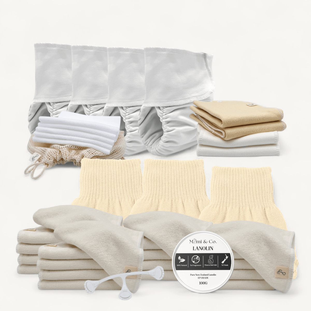 One - Size Preflat Full - Time Bundle + Wool Covers - Mimi & Co
