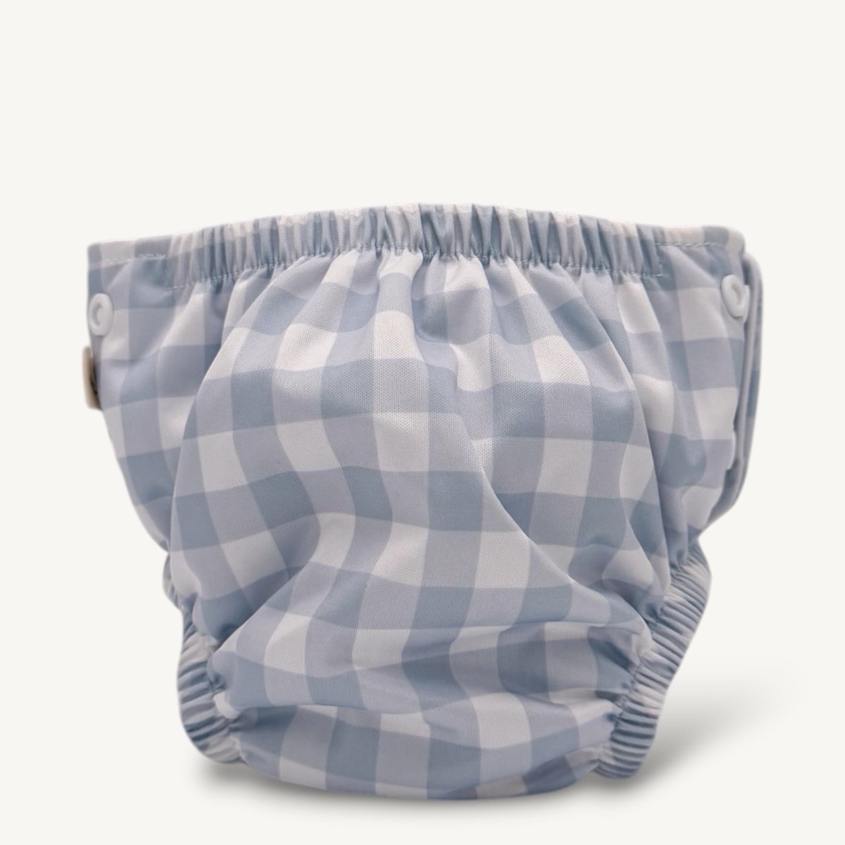 One - Size Reusable Mimi® Swim Nappy | Blue Gingham [Ships Mid May] - Mimi & Co