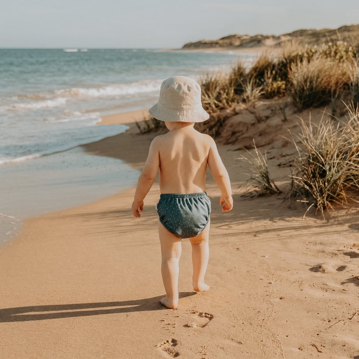 One - Size Reusable Mimi® Swim Nappy | Spotted Gum [Ships 14th March] - Mimi & Co