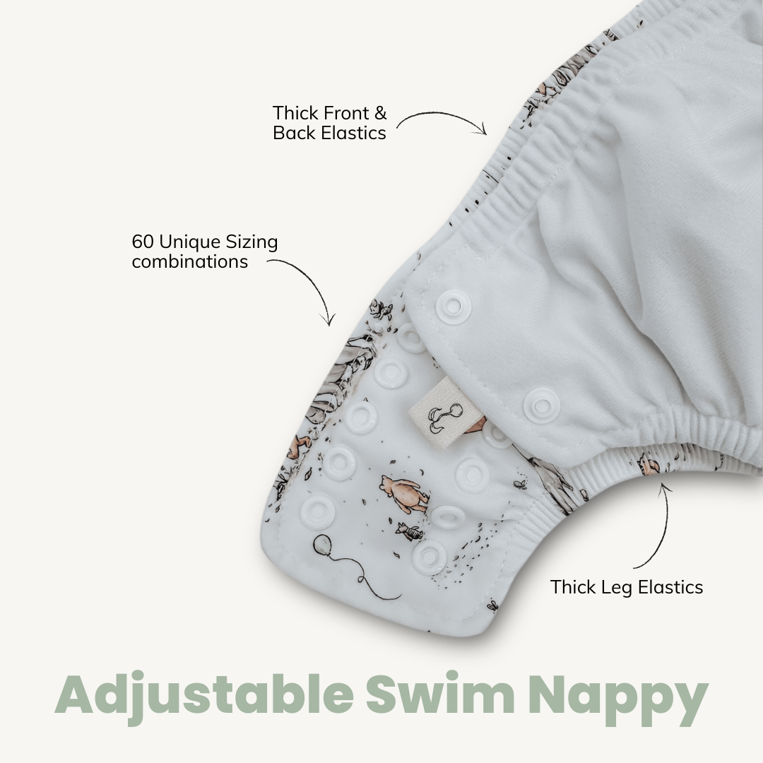 One - Size Reusable Swim Nappy | Eeyore Stripe - Mimi & Co