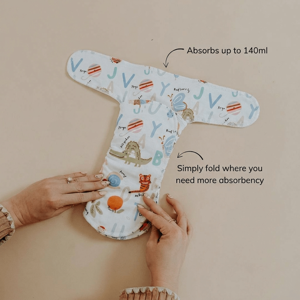 One - Size Stretchy Cotton Preflat | Alphabet - Mimi & Co