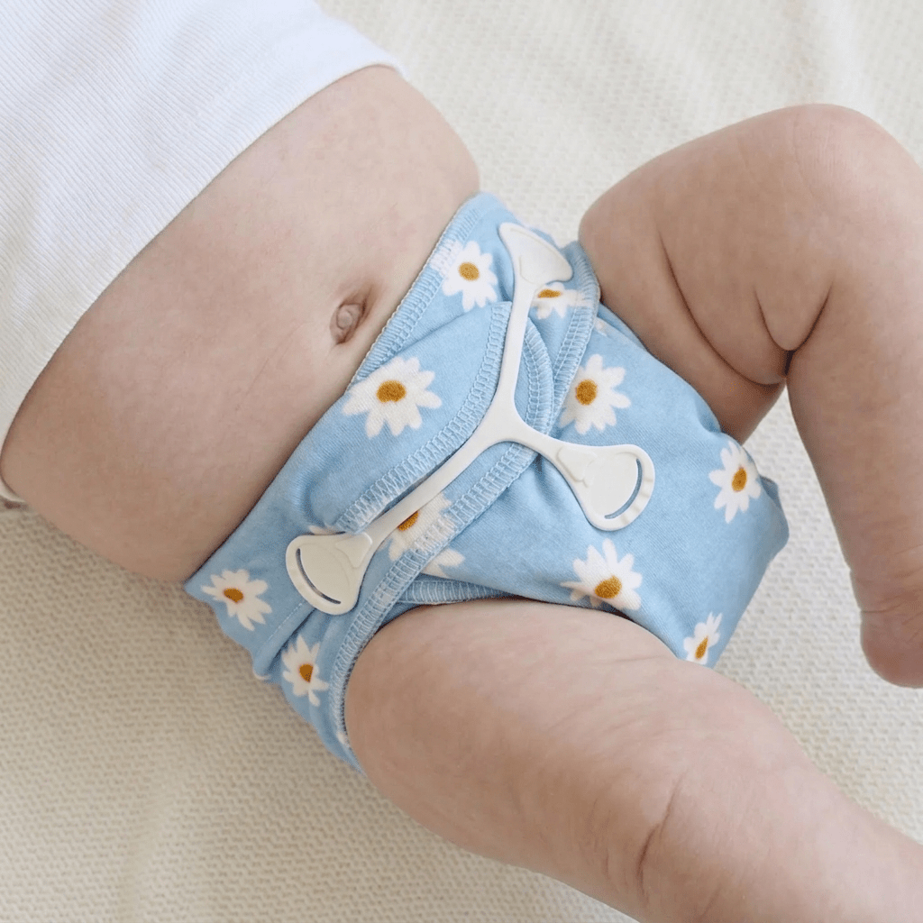 One - Size Stretchy Cotton Preflat | Blue Daisy - Mimi & Co