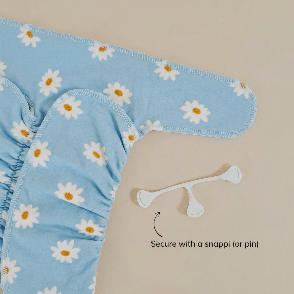 One - Size Stretchy Cotton Preflat | Blue Daisy - Mimi & Co