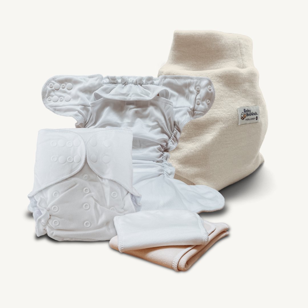 OSFM Bamboo Fitted Nappy + Wool Cover - Mimi & Co