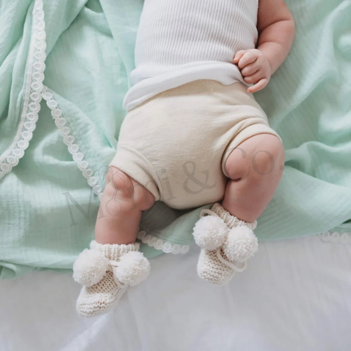 OSFM Bamboo Fitted Nappy + Wool Cover + Lanolin - Mimi & Co