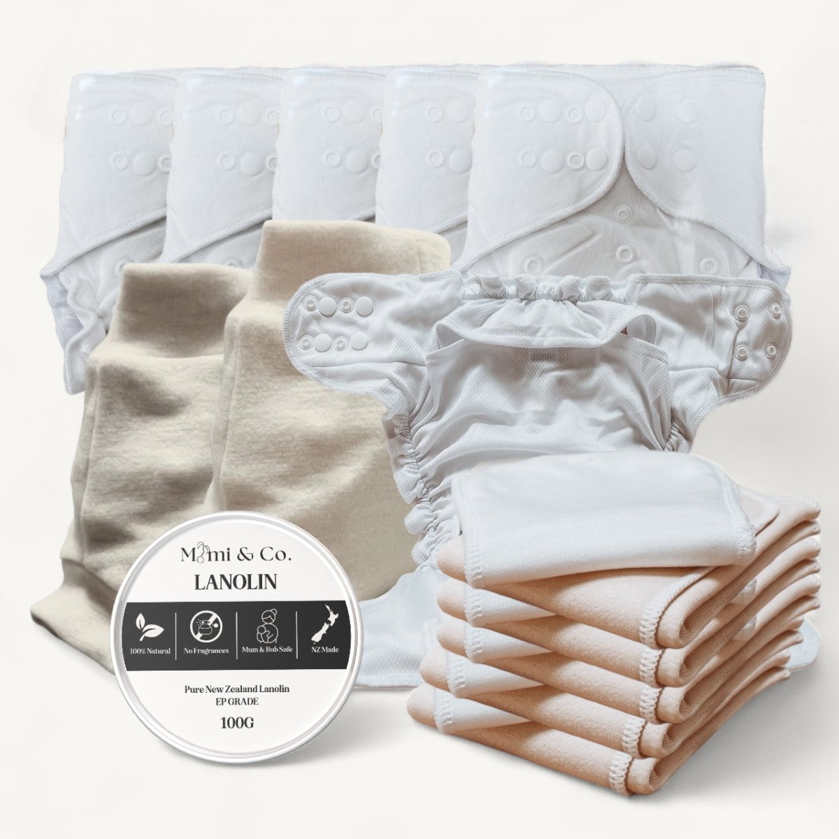 OSFM Bamboo Fitted + Wool Cover Night Bundle - Mimi & Co