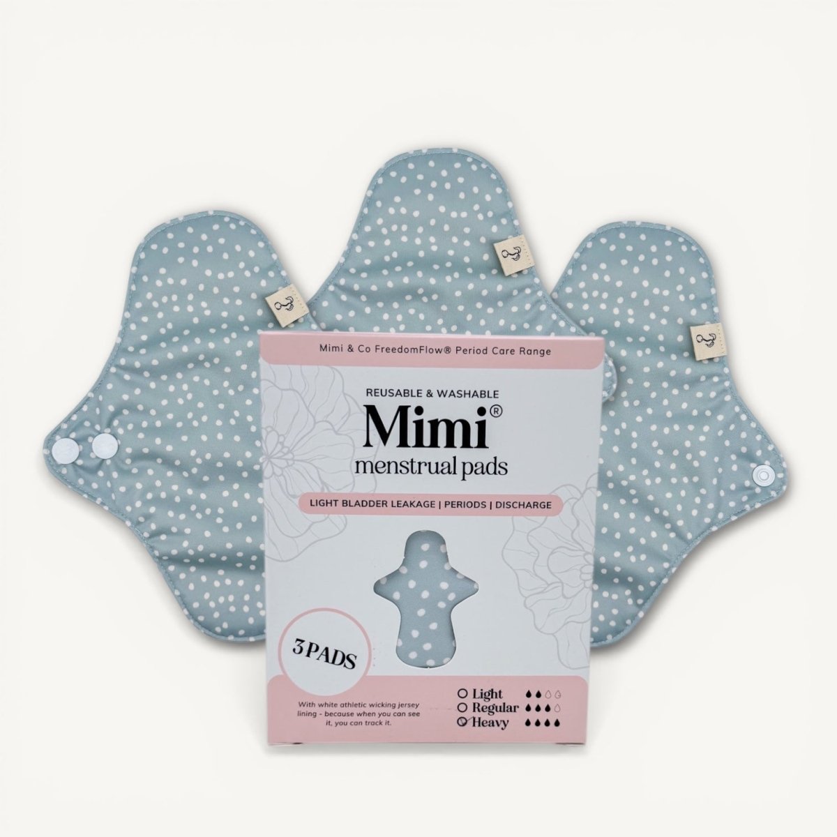 Reusable Mimi® Menstrual Sanitary Pad | Light 3 Pack - Mimi & Co