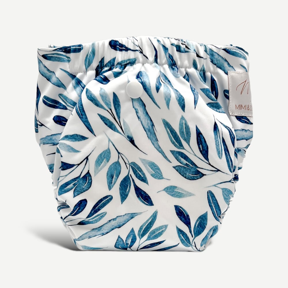 Blue Leaves 2.0 Modern Cloth Nappy - Mimi & Co
